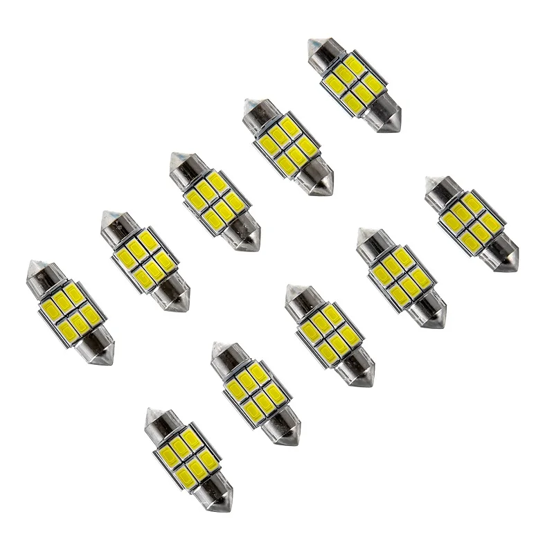 10Pcs C5W 31MM 5730 6SMD LED Interior Car Light Canbus led Festoon White 12V 3W 6500K License Plate Reading Lamp Bulbs | Автомобили и