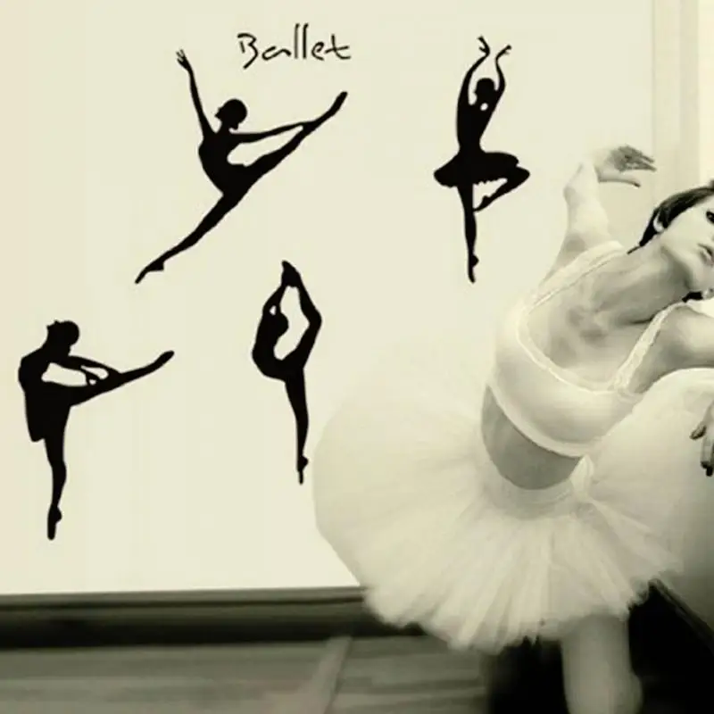 Танцевальные балерины DIY наклейки на стену Съемный ПВХ домашний художественный