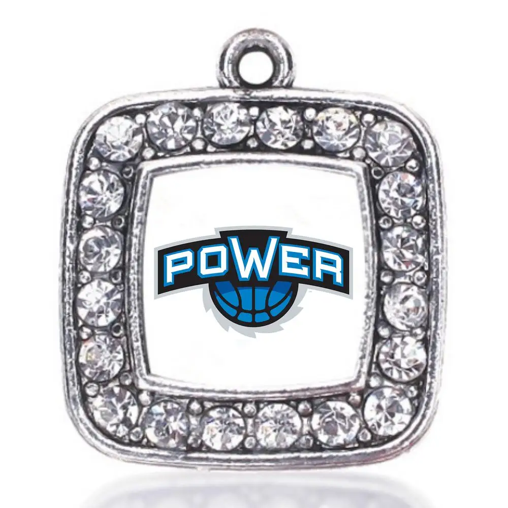 

Power BIG3 basketball 3-3 CHARM ANTIQUE SILVER PLATED CRYSTAL JEWELRY