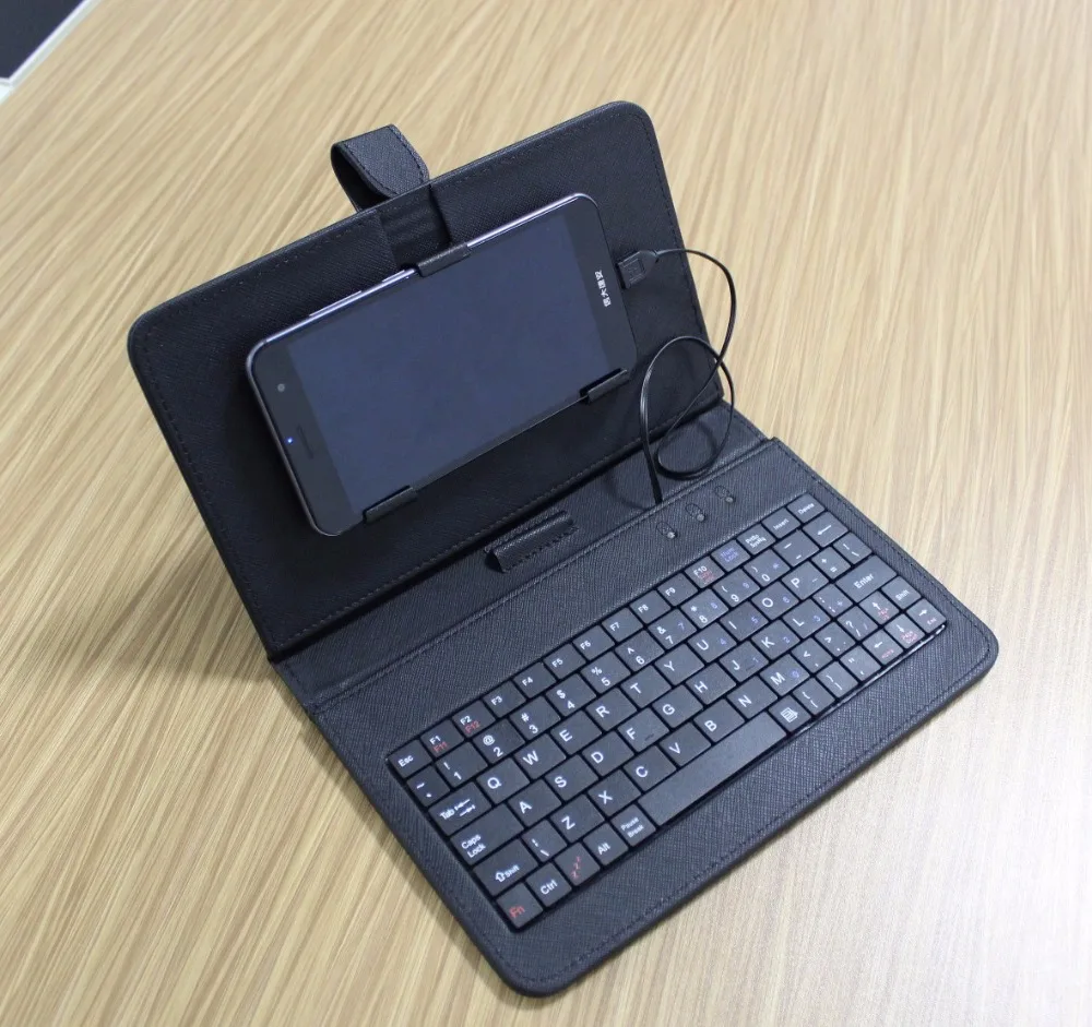 Черная Проводная Мини клавиатура обычная проводная раскладной чехол кобура для