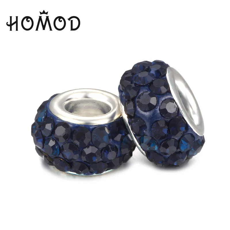 2 HOMOD модные 19 цветов DIY Стразы из смолы бусины Подходит для PandoraFits бренд подвески, браслеты, ожерелья Европейский ювелирные изделия - Окраска металла: 2