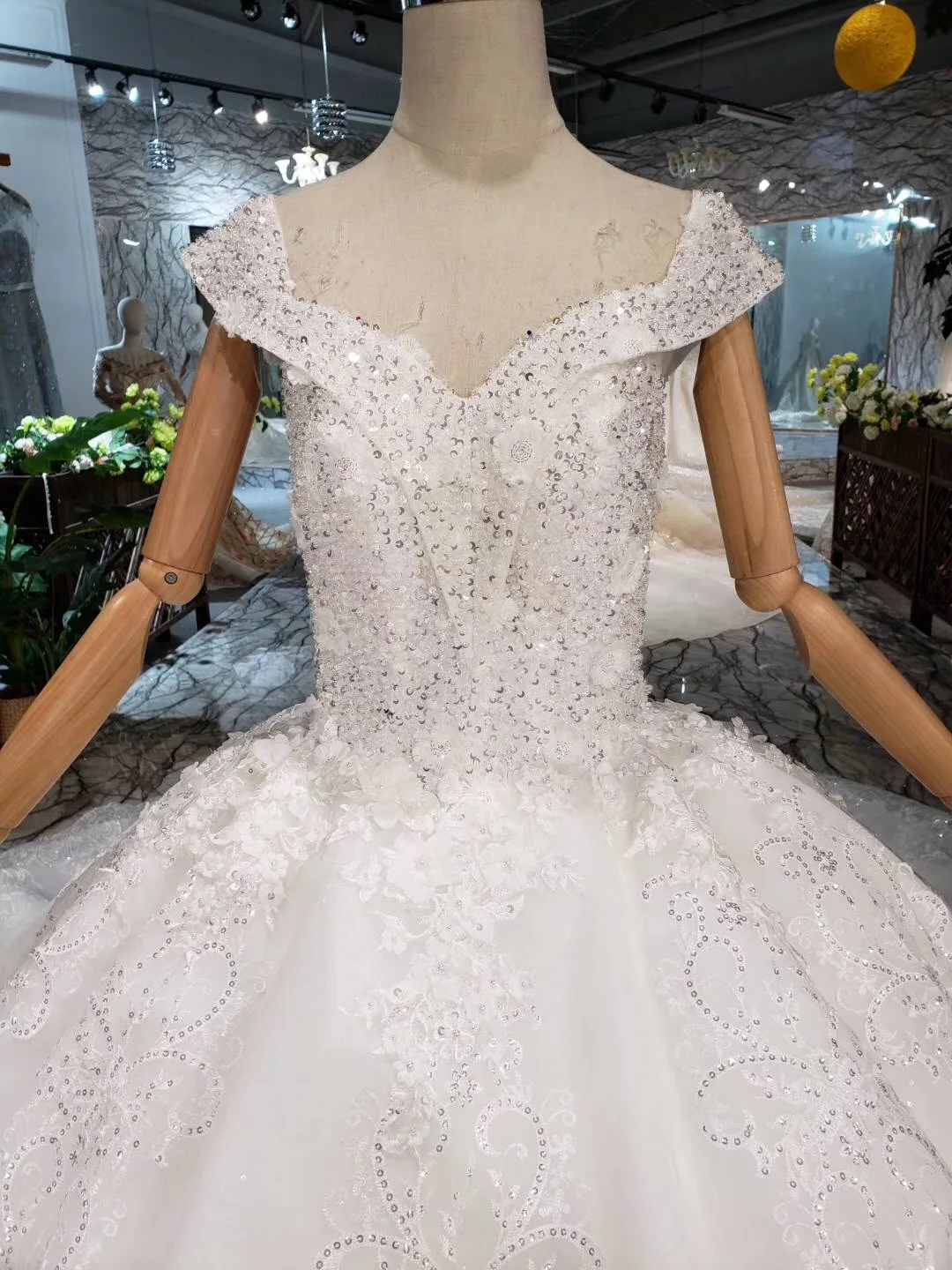 Роскошное кружевное свадебное платье с аппликацией платья для принцессы