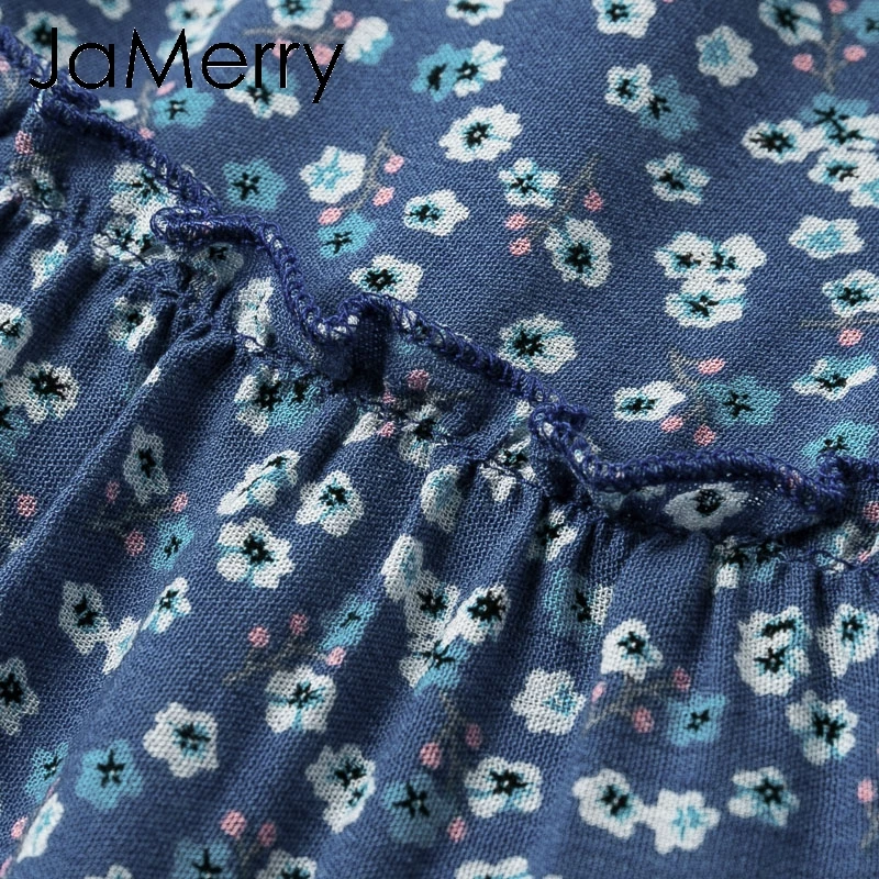 JaMerry Винтаж boho цветочным принтом длинные праздничное платье женские летние С
