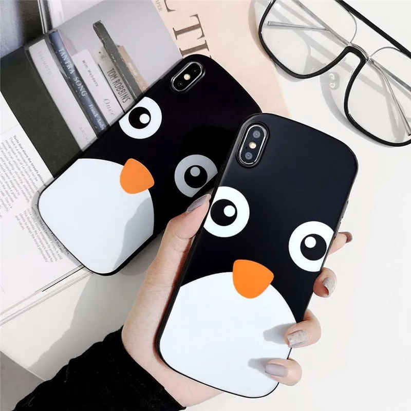 Милый мультфильм Пингвин чехол для iPhone XS Max XR X 7 плюс 8 6/S Мягкий ТПУ задняя крышка |