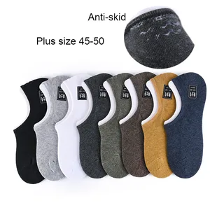 Fcare мужские летние хлопковые незаметные носки с низким вырезом, 20 шт. = 10 пар размера плюс, европейские хлопковые незаметные носки, Нескользящие хлопковые носки-башмачки