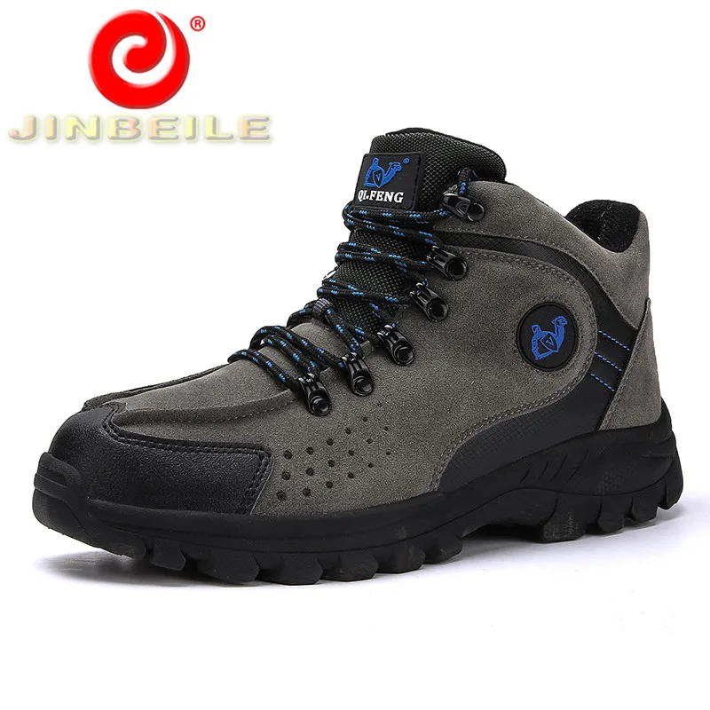 JINBEILE Cool Design Men Hiking Shoes High Quality Wear Resistant Outdoor Sport Warm Durable Sneakers Big Size | Спорт и развлечения