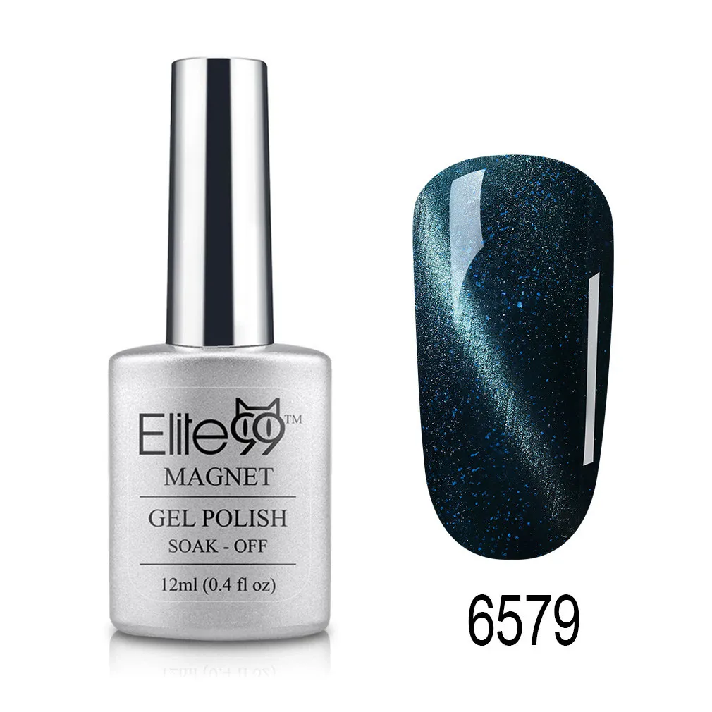 6579 Elite99 12ml Cat Eye Gel Nail Polish Soak Off Magnetic UV Gel Varnish Nail Art Manicure Gel Semi Permanent 3D Effect Gel Lacquer - Цвет: 6579