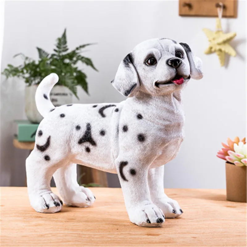 Animal Cute Puppy Statue Golden Retriever Dalmatian Creative Decor Action Figure Toy Resin Home Birthday Gift Boxe P802 | Игрушки и