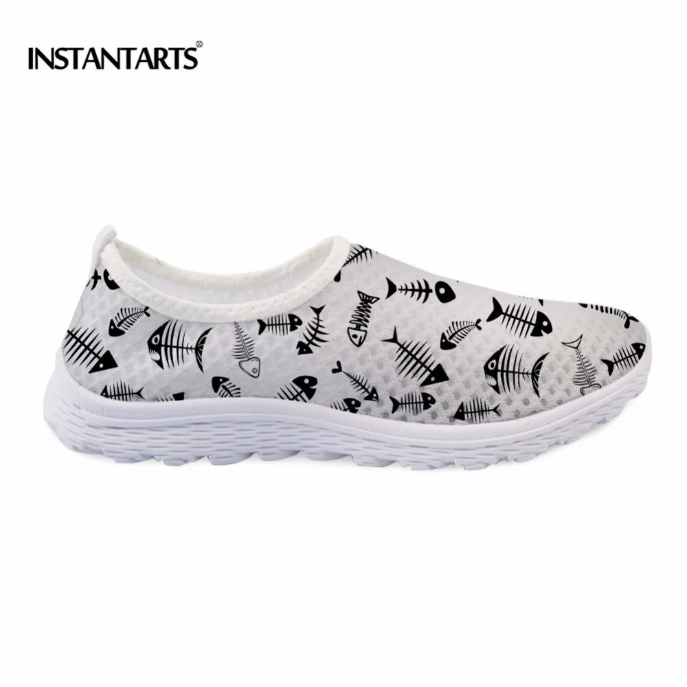 INSTANTARTS Athletic Women Sneakers Summer Breathable Mesh Sport Shoes For Female Outdoor 3D Fish Bones Girl Light Running | Спорт и