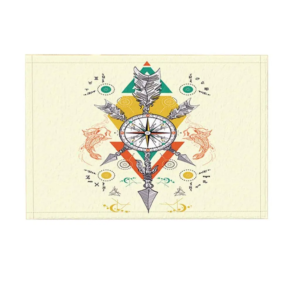 Этнический астрологический алхимический кухонный коврик розовый компас и