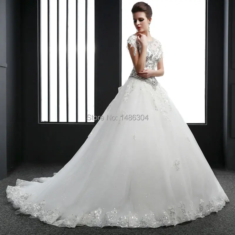 Кружевное свадебное платье с бисером и бантом 2019 элегантное женское