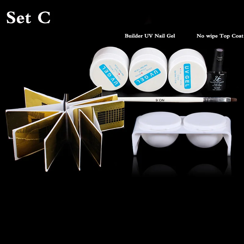 Extension Nail Set C Yiday УФ лак для ногтей акриловый для наращивания ногтей набор строительный гель для полировки вылечиваемый УФ светодиодный быстро сухой замачиваемый Полупостоянный - Цвет: Extension Nail Set C