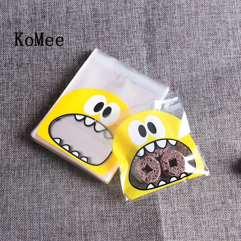 

10*10+3cm Cookie Bag Biscuit Plastic Pouch 100pcs/lot Jewelry Bags Beautiful Gift Pouches To Children Food Storage Wholesale