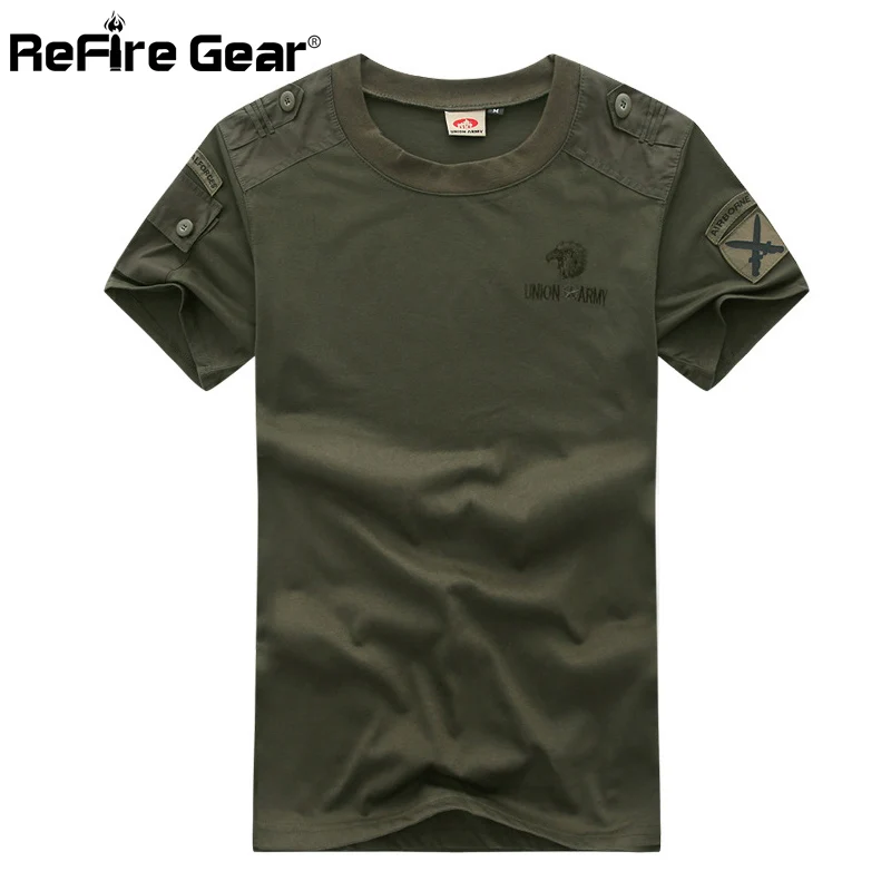 Летняя Тактическая Военная футболка ReFire Gear Мужская быстросохнущая с коротким