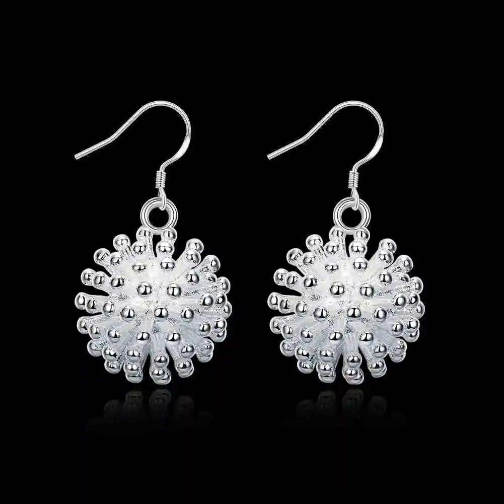 Простые Модные Стильные посеребренные модные серьги в виде фейерверка ювелирные