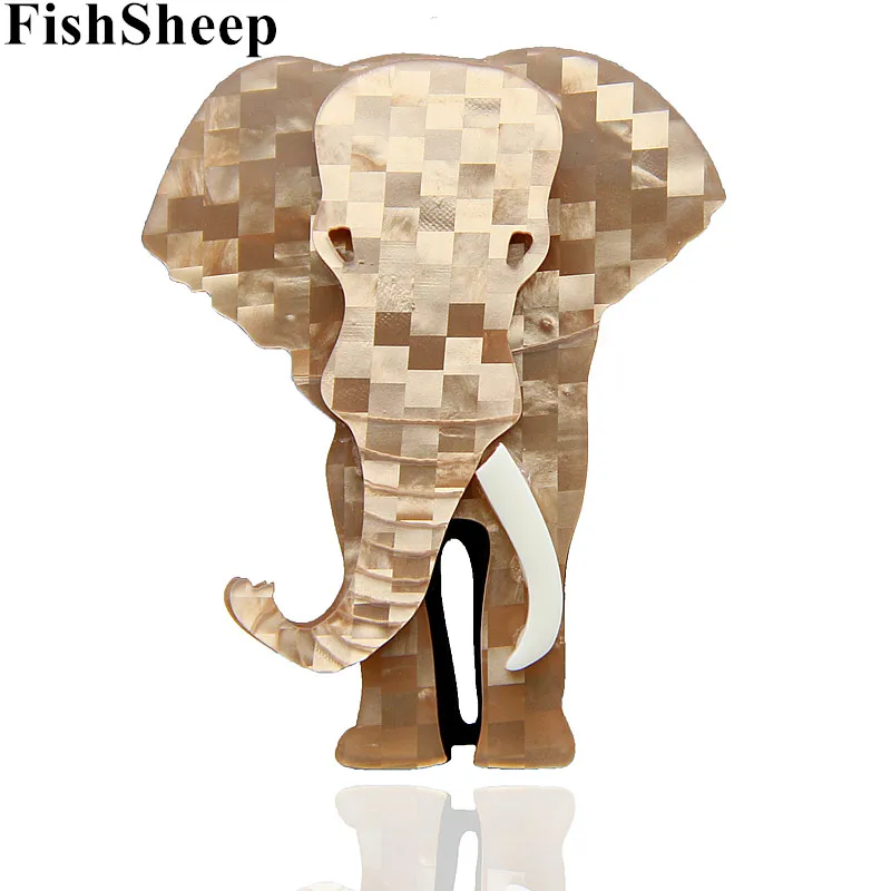 FishSheep, модные броши-слоны для женщин и мужчин, большие полимерные ацетатные целлулоидные Акриловые броши в виде животных и булавки, ювелирные изделия, подарки