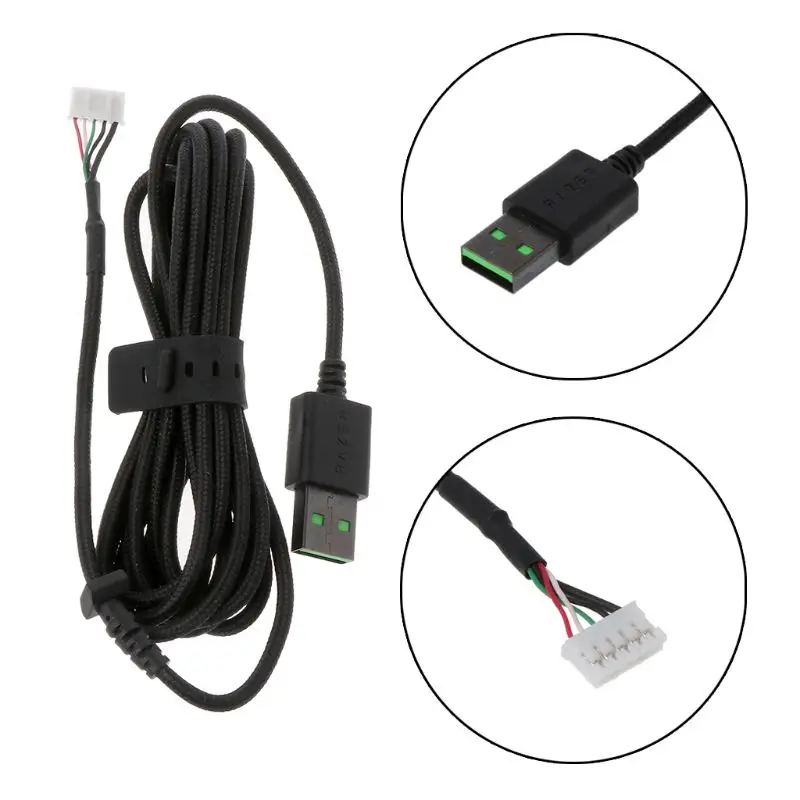 Прочный нейлоновый Плетеный USB кабель для мыши сменный провод проводной игровой