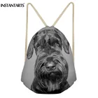 Мужскойженский дорожный рюкзак INSTANTARTS, стандартный школьный мини-рюкзак с 3D принтом милой собаки, с мягкой спинкой и шнурком, ранец
