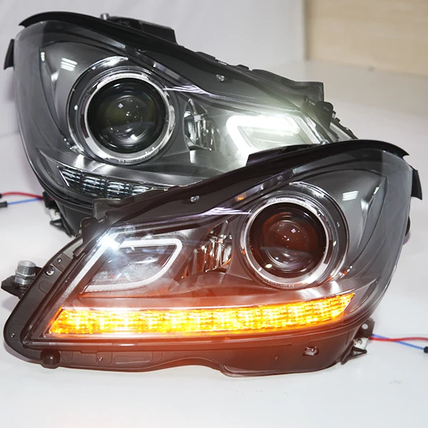 Для Mercedes Benz W204 светодиодный светодиодные фары 6000K комплект HID на ближний свет 2013
