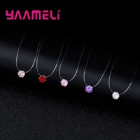 new design simple casual style necklace clear fishing line collares 8 color crystal jewelry wedding party daily bijoux