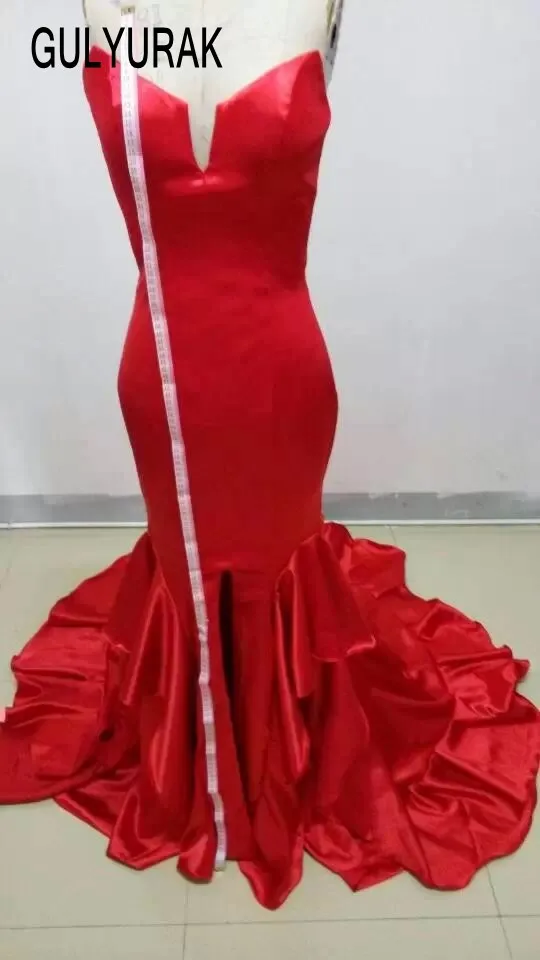 Длинные красное платье вечернее Dress ES Новинка 2017 Sexy v-образным вырезом с открытыми