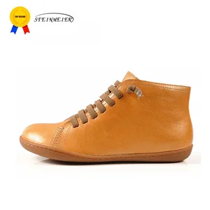 Женские зимние ботинки из натуральной кожи, ботильоны на плоской подошве, женские короткие коричневые ботинки с мехом, 2019 для женщин, ботинки со шнуровкой