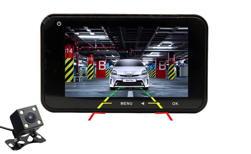 Bluavido 3 дюймов Видеорегистраторы для автомобилей Камера ADAS Full HD 1080P WDR(широкий динамический диапазон) видеорегистратор ночного видения с 720P заднего Камера видео Регистраторы петля Запись
