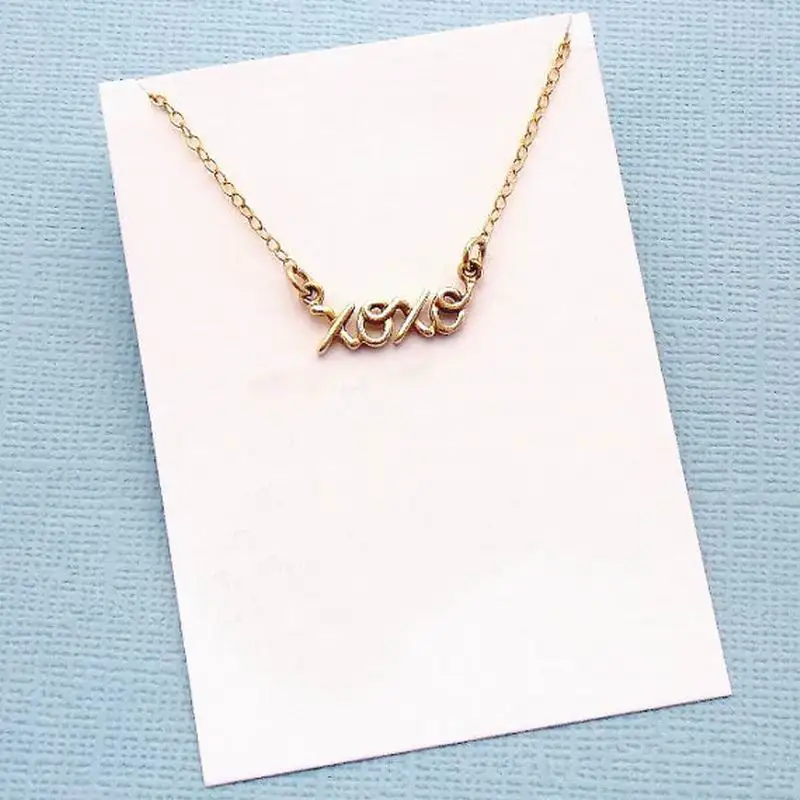 Promotion Gift Monogram Words Necklace XOXO Pendant Women's Jewelry Lovers' Love you Hugs and Kisses | Украшения и