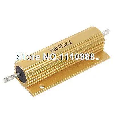

Gold Tone Aluminum Housed Resistor 100W Power 3K Ohm 5%