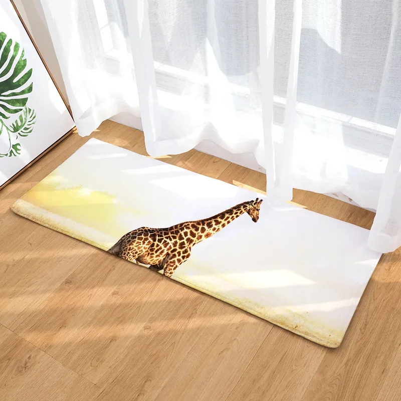 3D Медведь собака слон животное печатный кухонный прикроватный коврик фланелевый