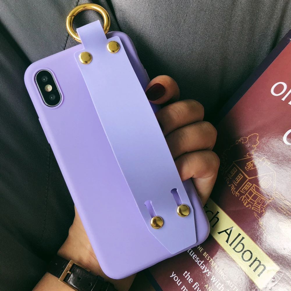 Чехлы с ремешком на запястье для телефонов iPhone X XS Max XR 6 6s 7 8 Plus держатель