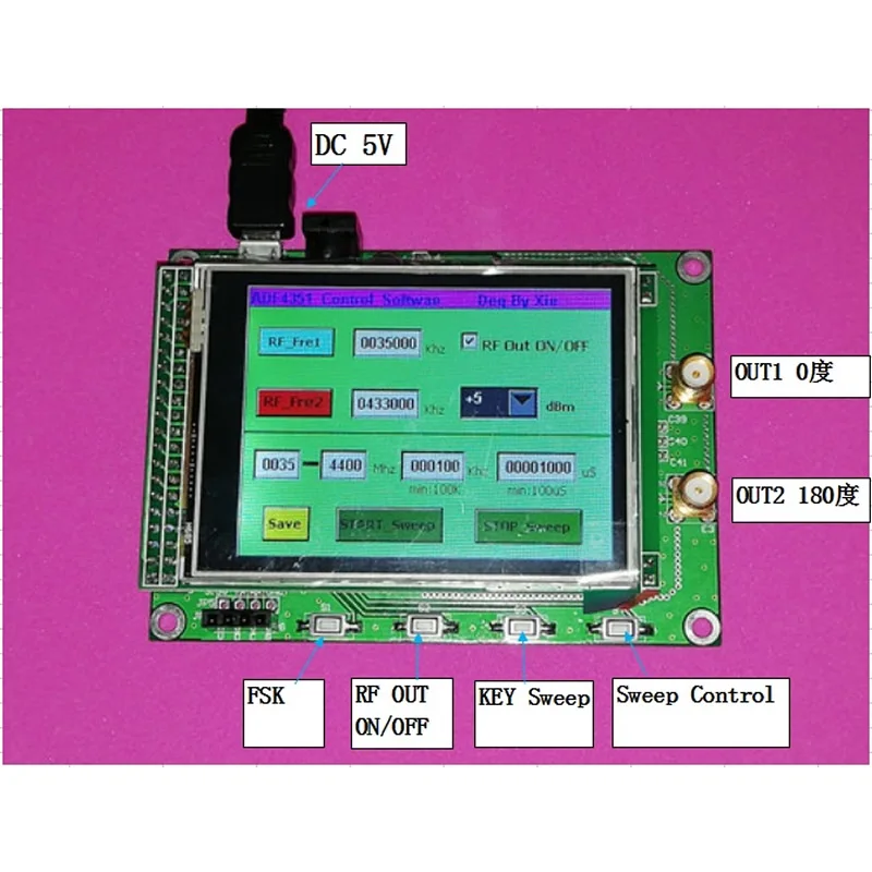 

Модуль ADF4350 ADF4351 TFT цветной сенсорный экран STM32 Частотный источник сигнала