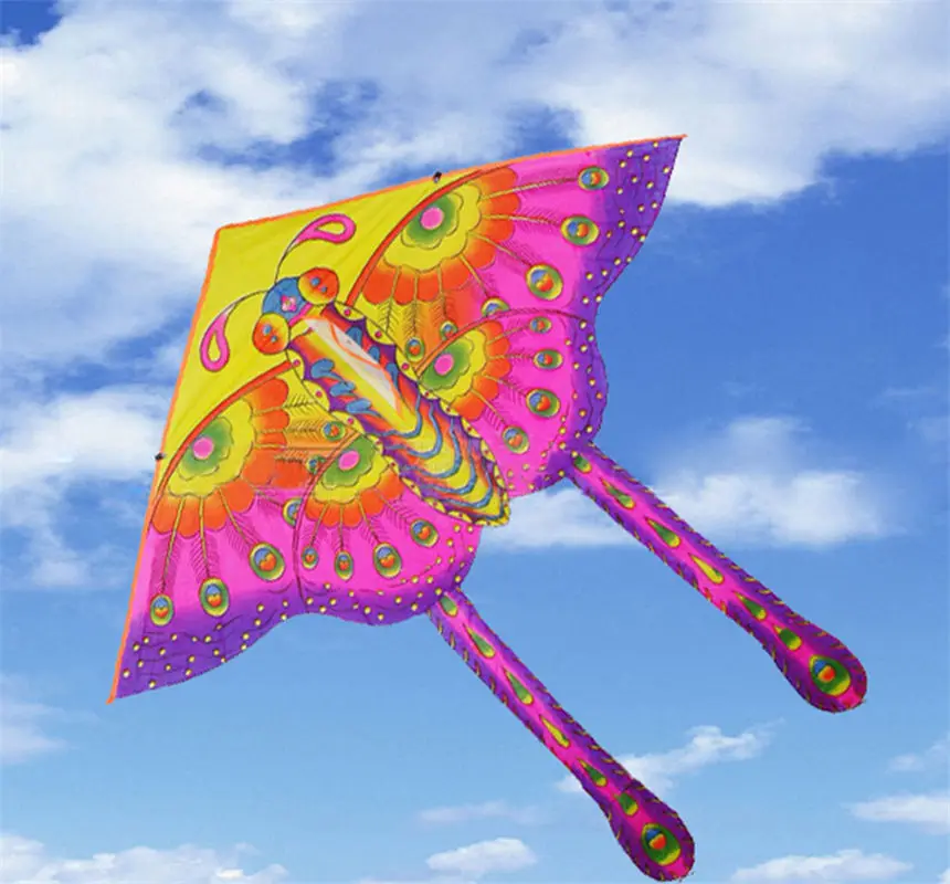 

50 см нейлоновый Радужный воздушный змей с бабочкой для улицы складной детский воздушный змей для трюков без контрольной панели и линии