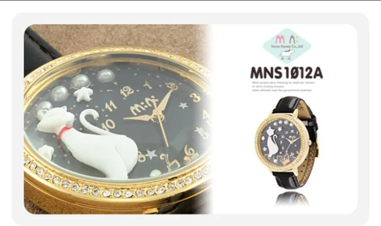 Reloj Mujer M: N: женские часы, водонепроницаемые, ручная работа, 3D кошка, золото, серебро, кварцевые наручные часы, модные часы, Relogio Feminino