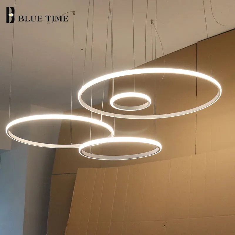 Black&ampWhite Body Modern LED Chandelier Lamps For Living Room Bedroom PVC Lighting Indoor Home Illumination AC 90-260V | Лампы и
