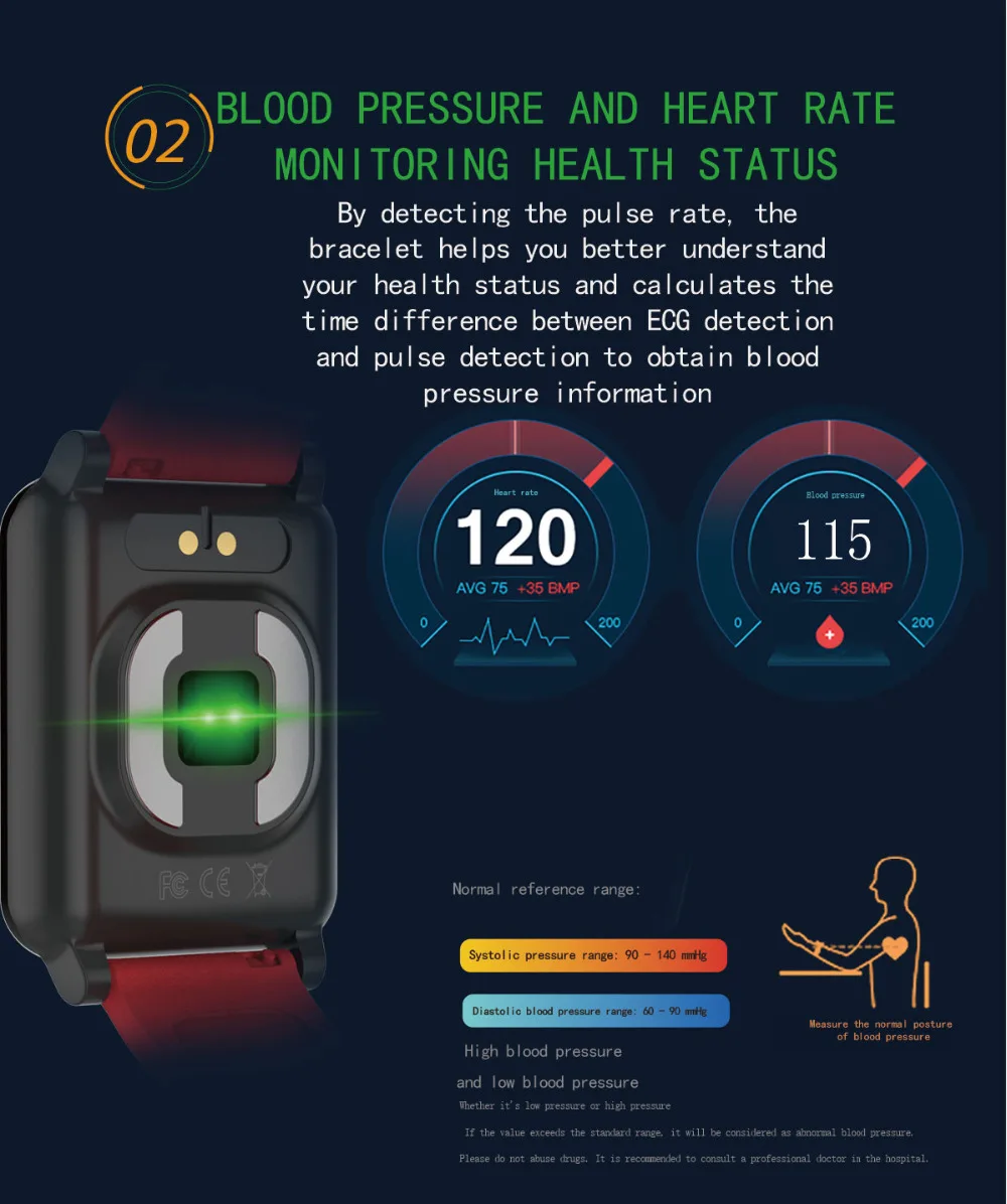 Smart watch E04S heart rate blood pressure oxygen ECG monitoring 1.3&quot color waterproof smart for Android IOS iphone6 7 m3 |