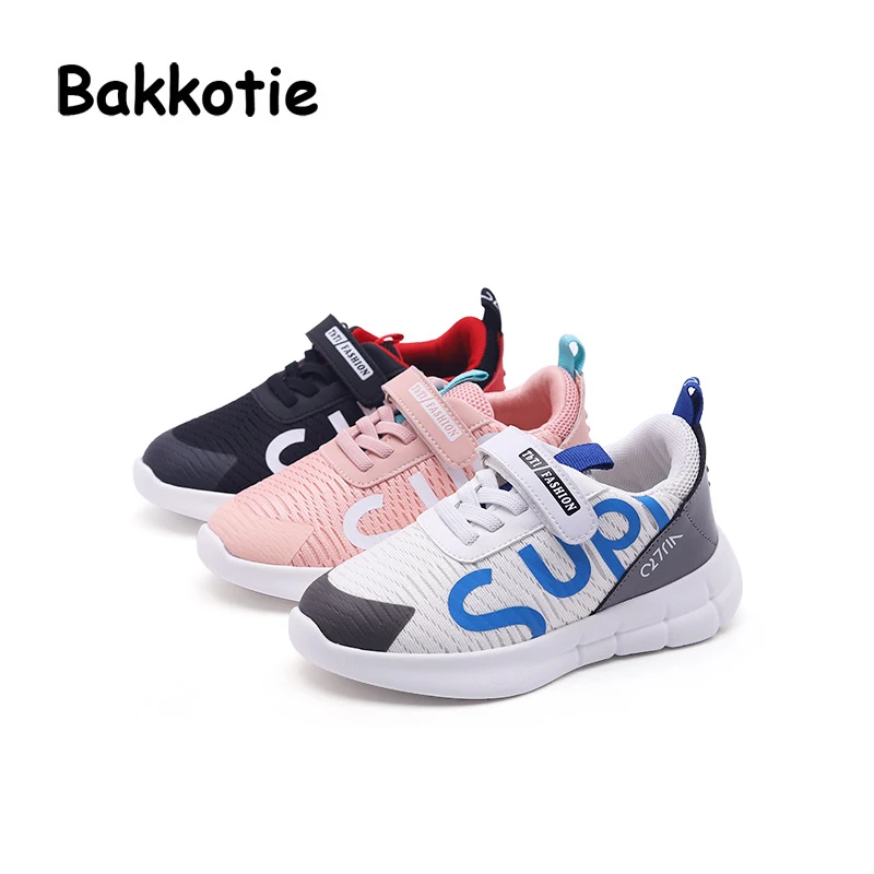 Bakkotie 2018 New Fashion Autumn Kid Soft Black Brand Shoes Baby Boy Casual Girl Sport Sneaker Child Mesh Flats Trainer | Детская одежда