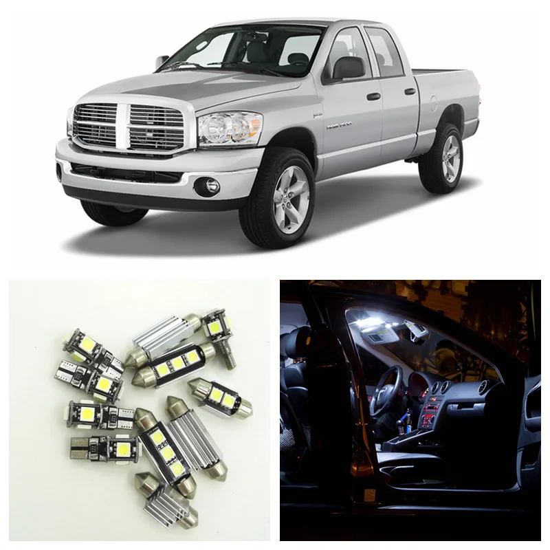 11 шт. Автомобильные светодиодные лампы Canbus 2003 2008 Dodge Ram 1500 2500 3500|car interior led kit|interior