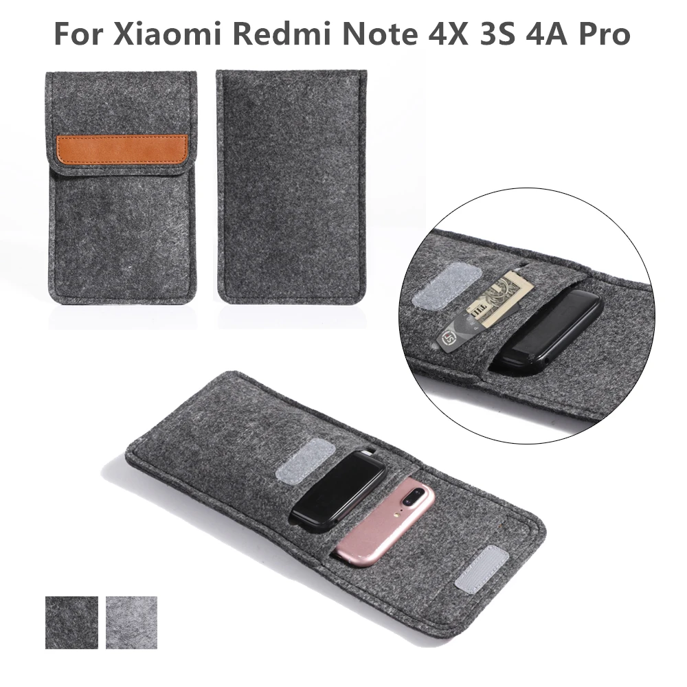 Baiscxst для Xiaomi Redmi Note 4X3 S 4A Pro Чехол Высокое качество войлока Телефон поясная сумка