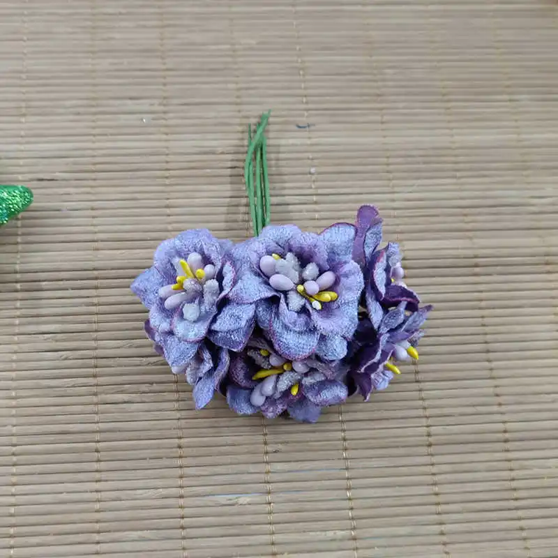purple 6 шт. A noiva cocar flor cocar doce caixa повязка на голову decorativas flores artificiais flores buques DE rosas simulacao - Цвет: purple