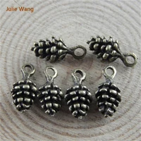 julie wang 10 50pcs pine cone nut charms antique bronze alloy fashion jewelry making pendant bracelet charm crafts accessory