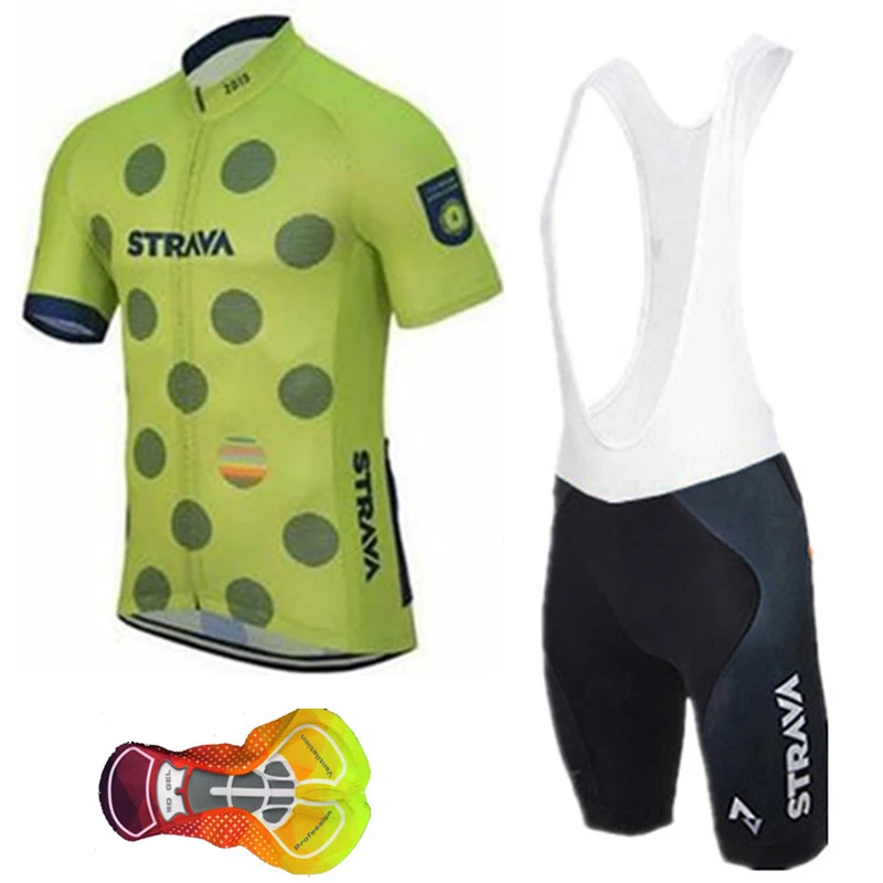Летние комплекты одежды Strava для велоспорта с коротким рукавом дышащая