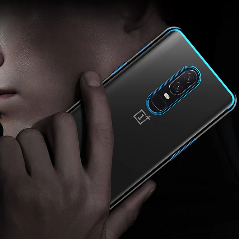 Прозрачный дизайн чехол для телефона Oneplus 6 роскошный бизнес ТПУ амортизация