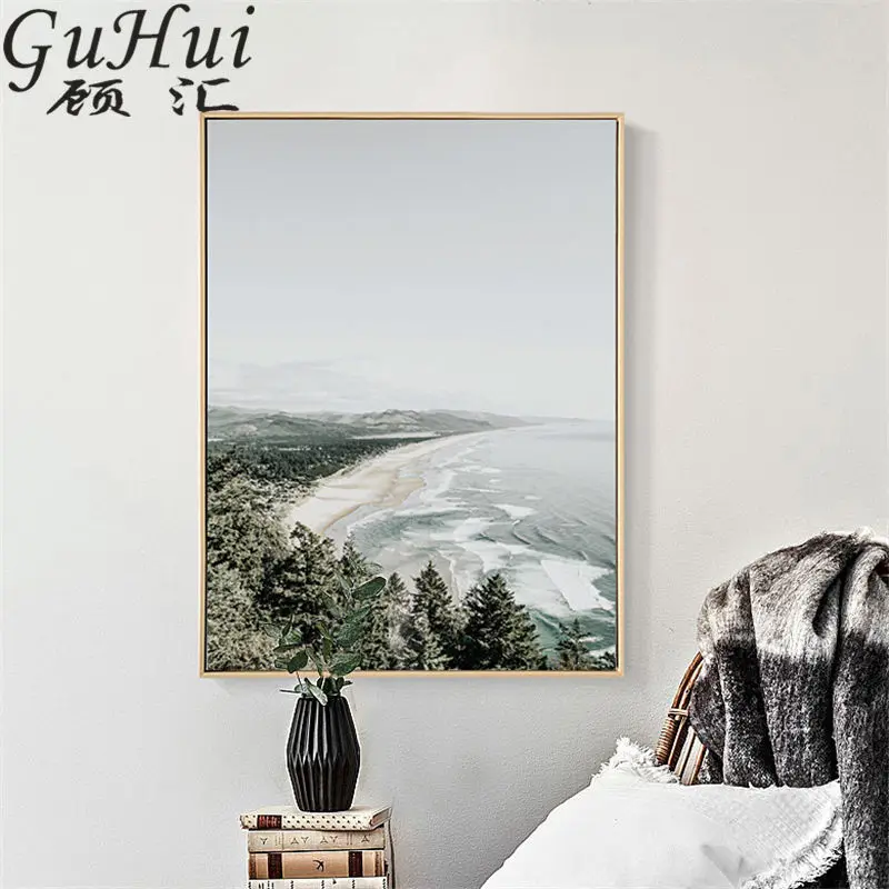 Картина на холсте с изображением леса и пляжа для ресторана гостиной | Дом сад