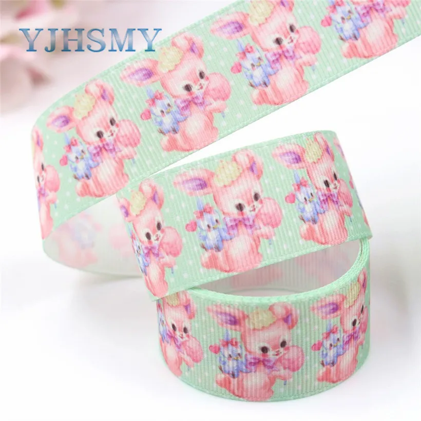 I-19223-448 YJHSMY I-19223-448, 25 мм 10 ярдов животных мультфильм тепловой передачи печатных корсажные ленты, лук крышка DIY аксессуары украшения - Цвет: I-19223-448