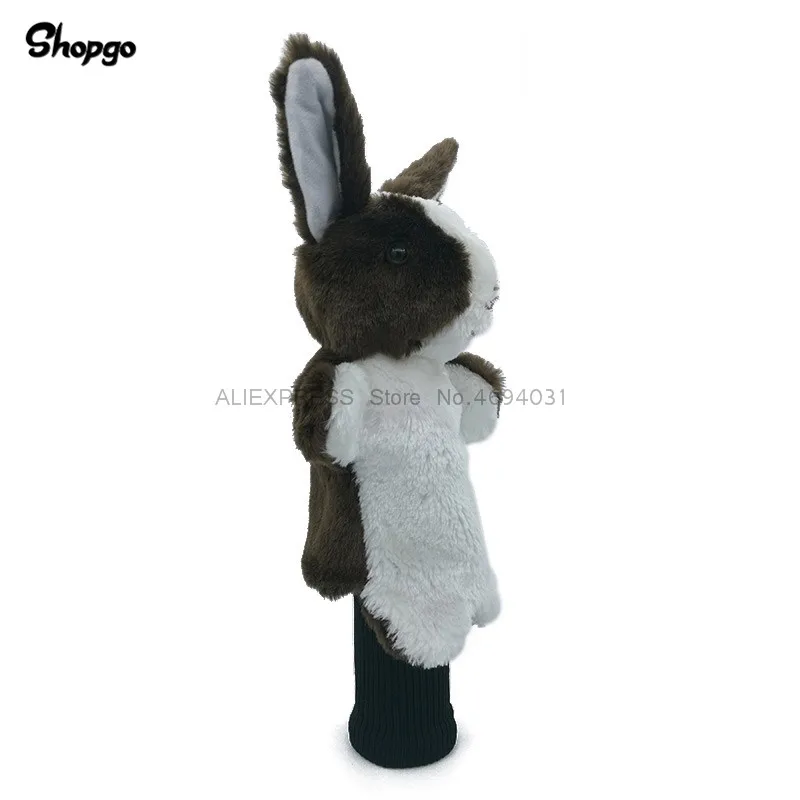 8 цветов, мультяшный кролик, голова для гольфа, чехол для фарватера, леса, гибрид, животные для клюшек для гольфа, головной убор, нет, для водителя, талисман, новинка, милый подарок - Цвет: coffee
