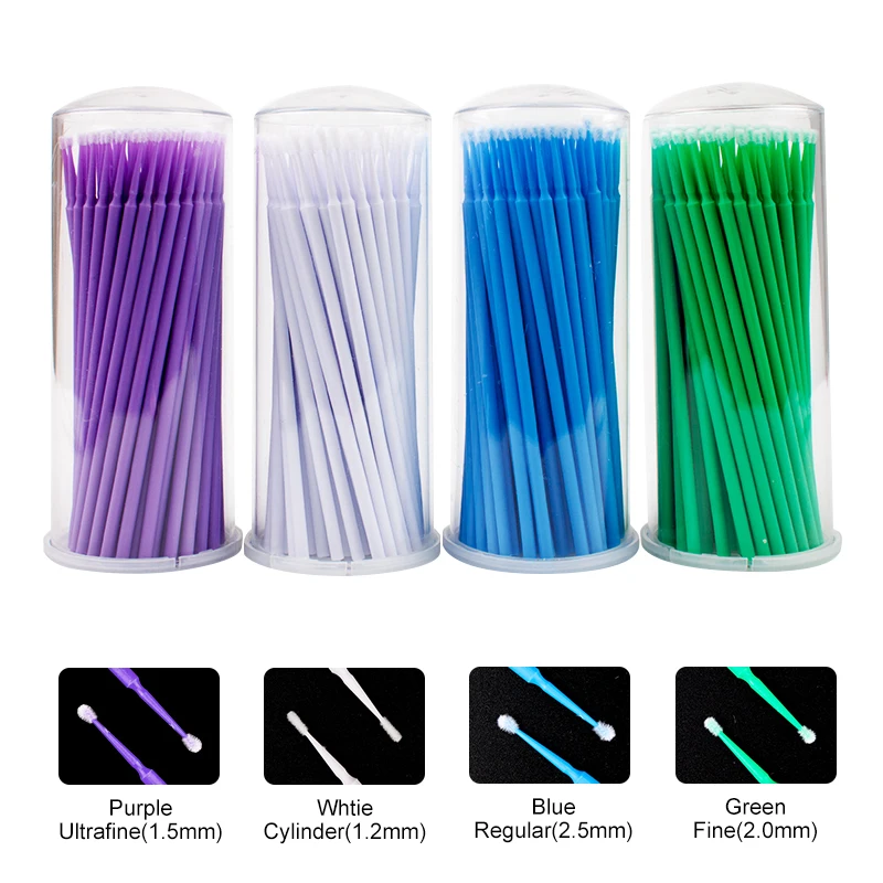 

100PCS Disposable Eyelash Brushes Makeup Cotton Swab Microbrushes Eyelash Extension Individual Eyelashes Remover Tools