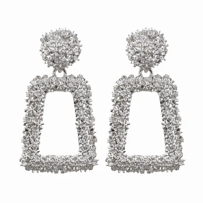 silverCE0507small Индивидуальность модные Эффектные серьги большие геометрические серьги женские Висячие серьги в форме капли современные ювелирные изделия - Окраска металла: silverCE0507small