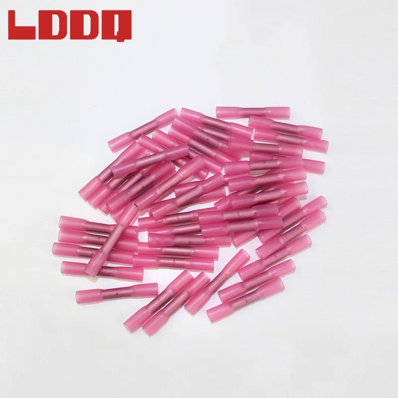 Высококачественные красные термоусадочные стыковые обжимные клеммы LDDQ 100 шт.