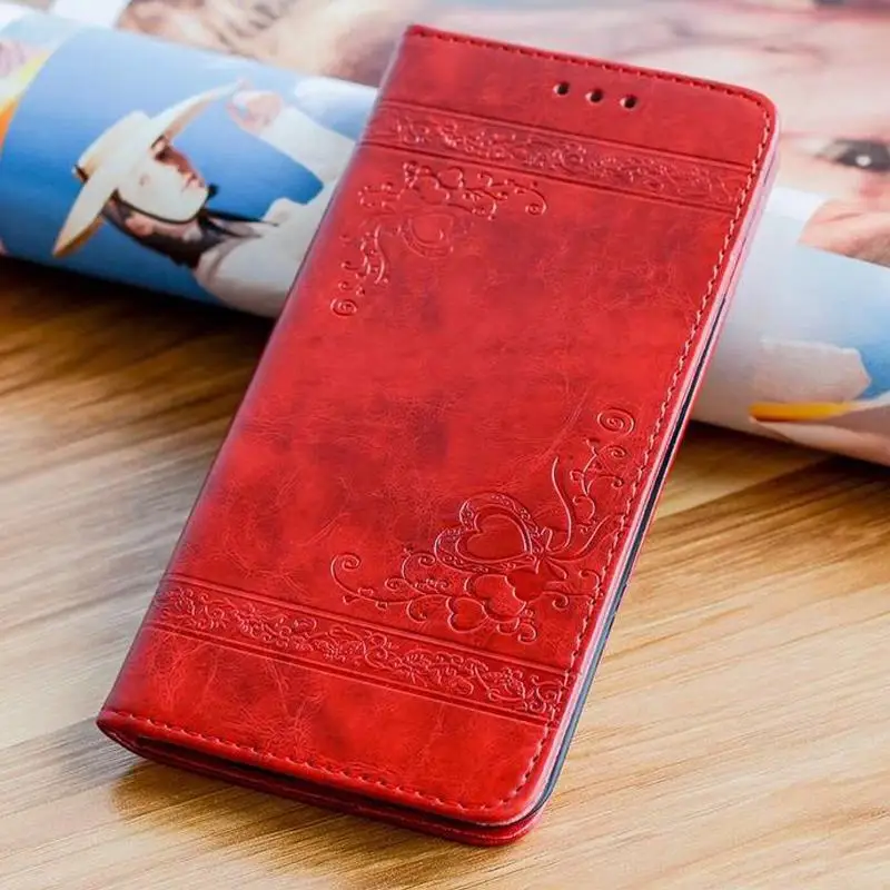 Чехол-бумажник с откидной крышкой с тиснением Обложка для samsung Galaxy A5 A7 A3 чехол Магнитный кожаный чехол для samsung A3 A5 A50 A30 A70 M10 - Цвет: Красный